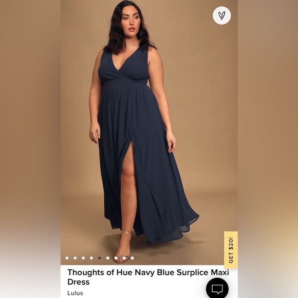 Lulu's Deep Blue Surplice Maxi Dress - Picture 1 of 15